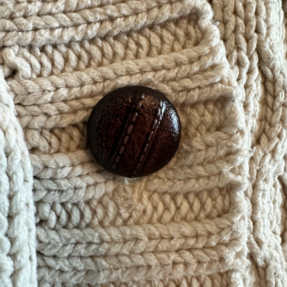 Urban Outfitters BDG Cream Cable Knit Cardigan Grandpa Sweater - Picture 6 of 11